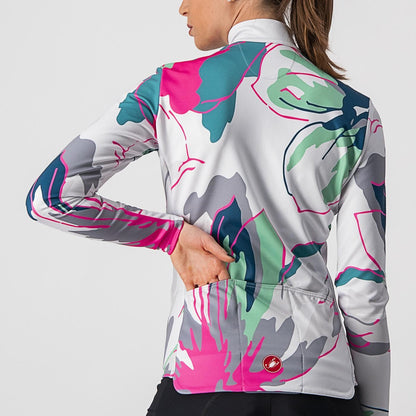 Maillot CASTELLI UNLIMITED THERMAL Mulher Mangas Compridas Cinza/Azul