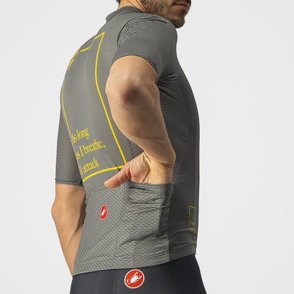 Maillot CASTELLI BREATHE ATTACK Mangas Curtas Cinzento/Verde