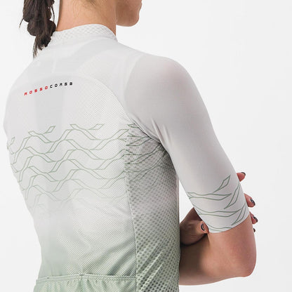 Maillot CASTELLI CLIMBER'S 2.0 W Mulher Mangas Curtas Cinza/Verde