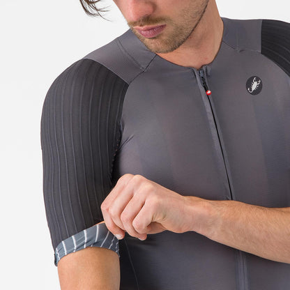 Maillot CASTELLI AERO RACE 8S Mangas Curtas Cinzento