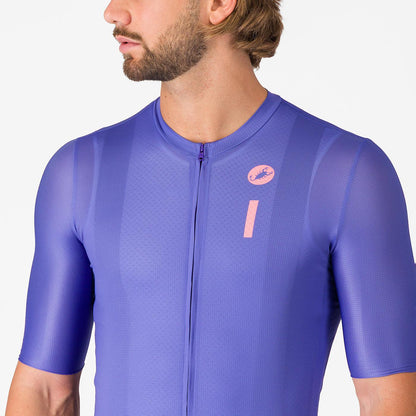 Maillot CASTELLI DRITTONE LOGO Mangas Curtas Violeta