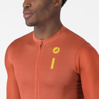 Maillot CASTELLI DRITTONE LOGO Mangas Curtas Paprika