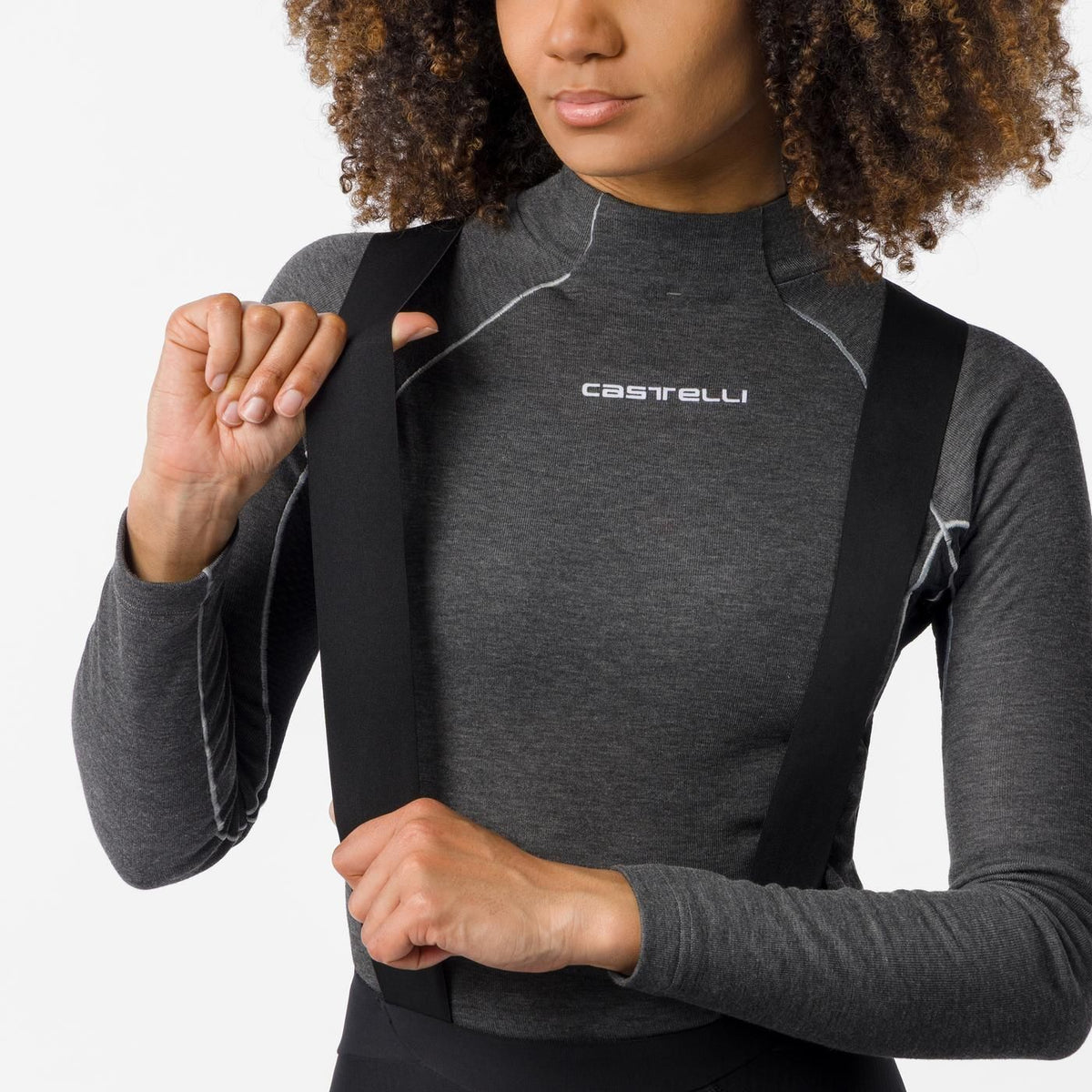 Calção Longo com Alças CASTELLI COMPETIZIONE DT Mulher Preto