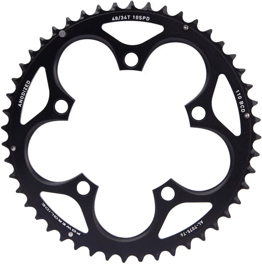 Prato exterior 10V SRAM Estrada 110 BCD GXP L-PIN em alumínio preto