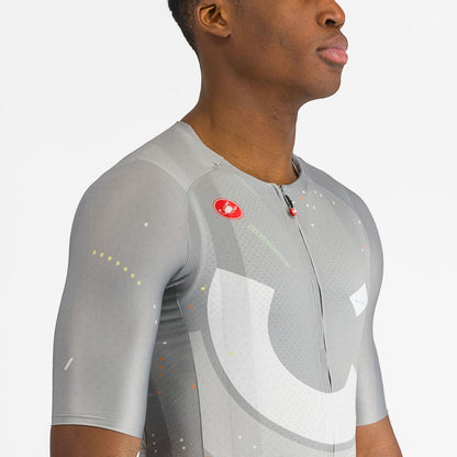 Camisola CASTELLI R-A/D Mangas Curtas Multicolor Cinzento