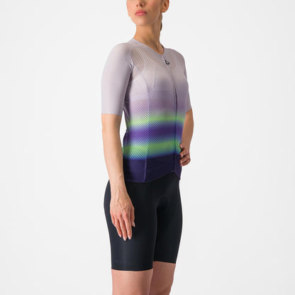 Maillot CASTELLI CLIMBER'S 4.0 W Mulher Mangas Curtas Violeta/Verde