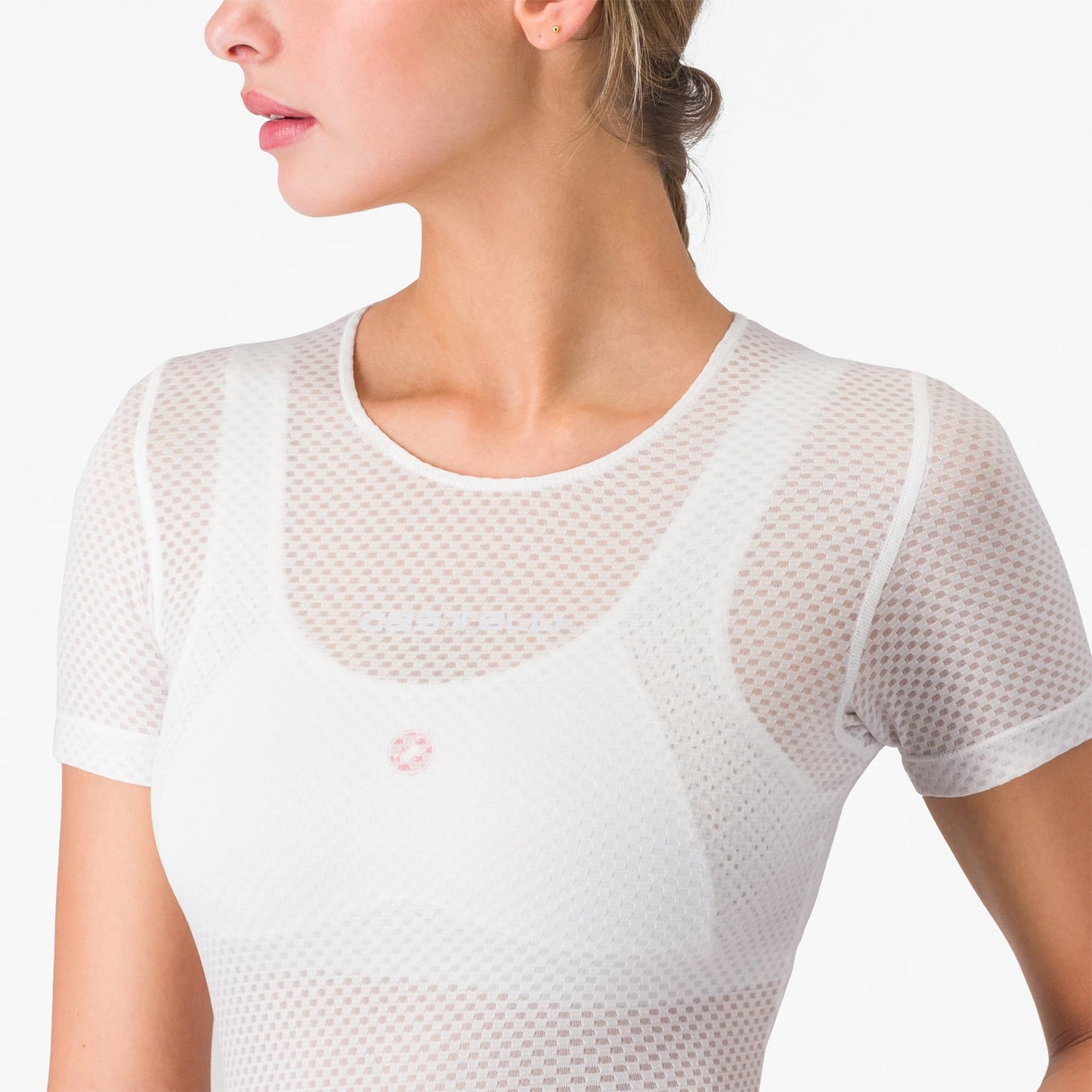 CASTELLI PRO MESH Roupa interior de manga curta para mulher Branco