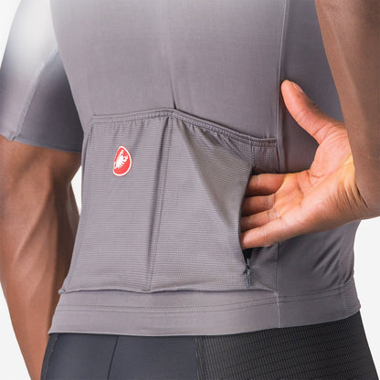 Maillot CASTELLI UPF Mangas Curtas Cinzento