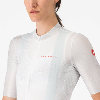Maillot CASTELLI FANTASIA Feminino Mangas Curtas Branco