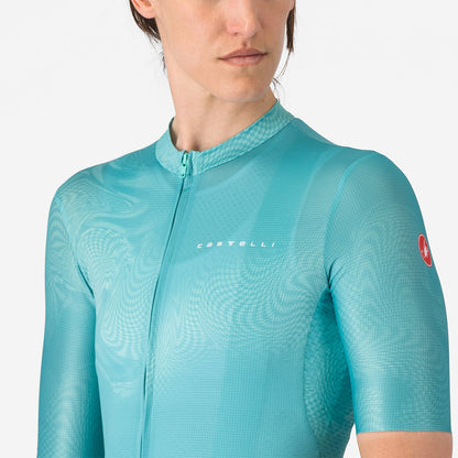 Maillot CASTELLI FANTASIA Mulher Mangas Curtas Turquesa