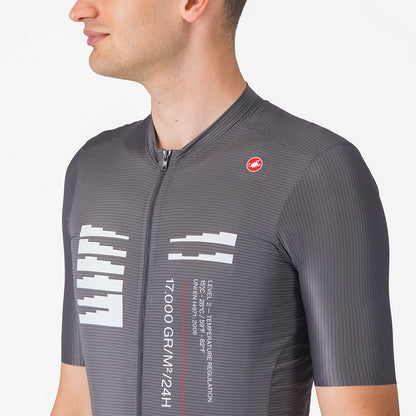 Camisola CASTELLI ESPRESSO R--A/D Mangas Curtas Cinzento Fumado