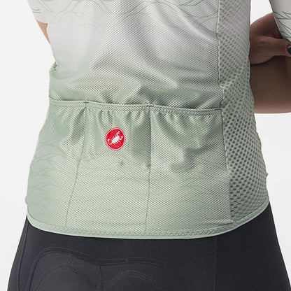 Maillot CASTELLI CLIMBER'S 2.0 W Mulher Mangas Curtas Cinza/Verde