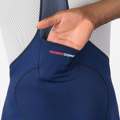 Calção Curto com Suspensórios CASTELLI FREE AERO RACE S Azul-Marinho