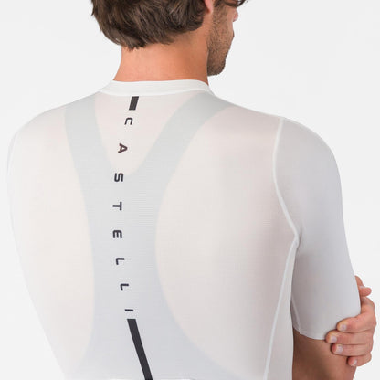 Maillot CASTELLI DRITTONE LOGO Mangas Curtas Branco