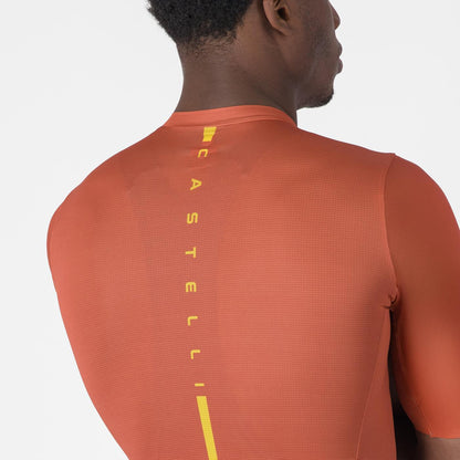 Maillot CASTELLI DRITTONE LOGO Mangas Curtas Paprika
