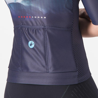 Maillot CASTELLI CLIMBER'S A/C Mulher Mangas Curtas Azul