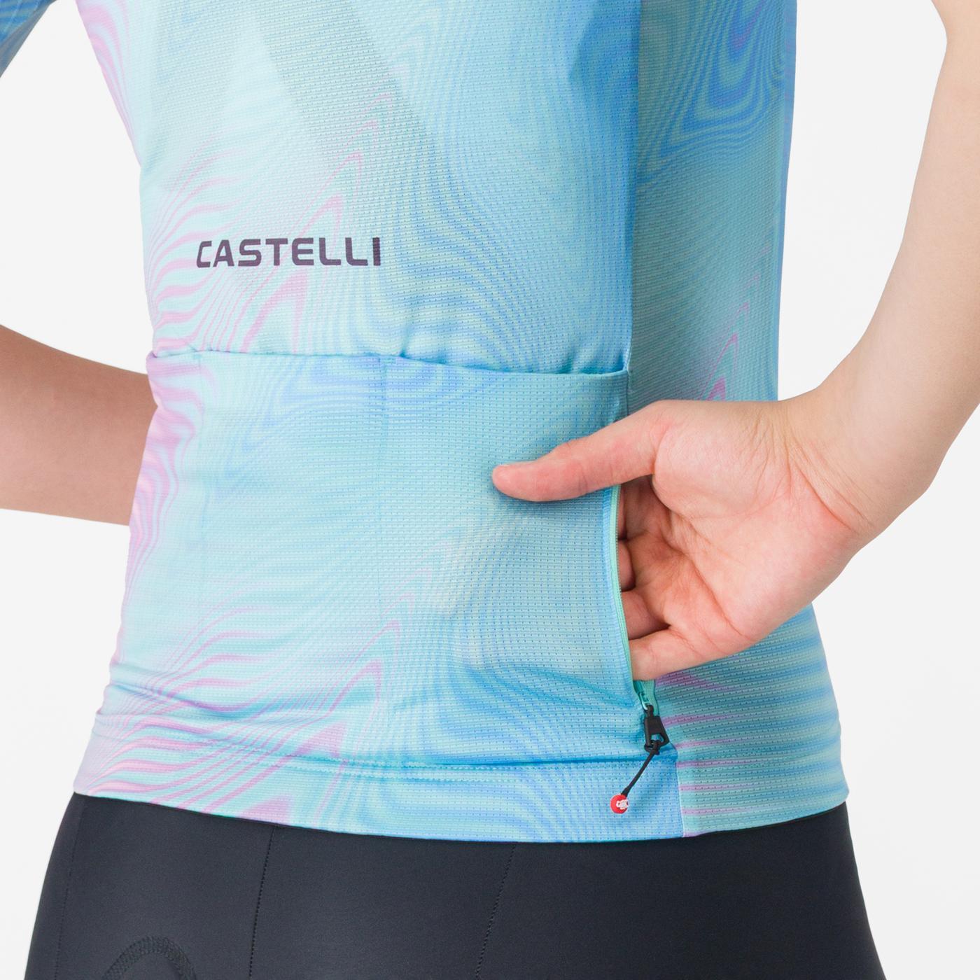 CASTELLI COSMIC VORTEX Camisola de manga curta para mulher Turquesa