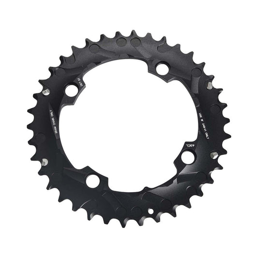 Prato exterior SRAM/TRUVATIV 10 velocidades, 4 furos, 104 mm, preto — vista do prato sobre fundo branco