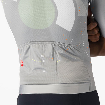 Camisola CASTELLI R-A/D Mangas Curtas Multicolor Cinzento