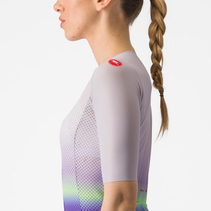 Maillot CASTELLI CLIMBER'S 4.0 W Mulher Mangas Curtas Violeta/Verde