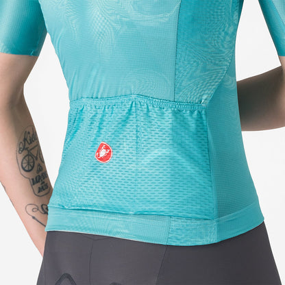 Maillot CASTELLI FANTASIA Mulher Mangas Curtas Turquesa