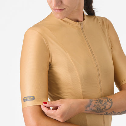 Maillot CASTELLI UNLIMITED Mulher Mangas Curtas Castanho
