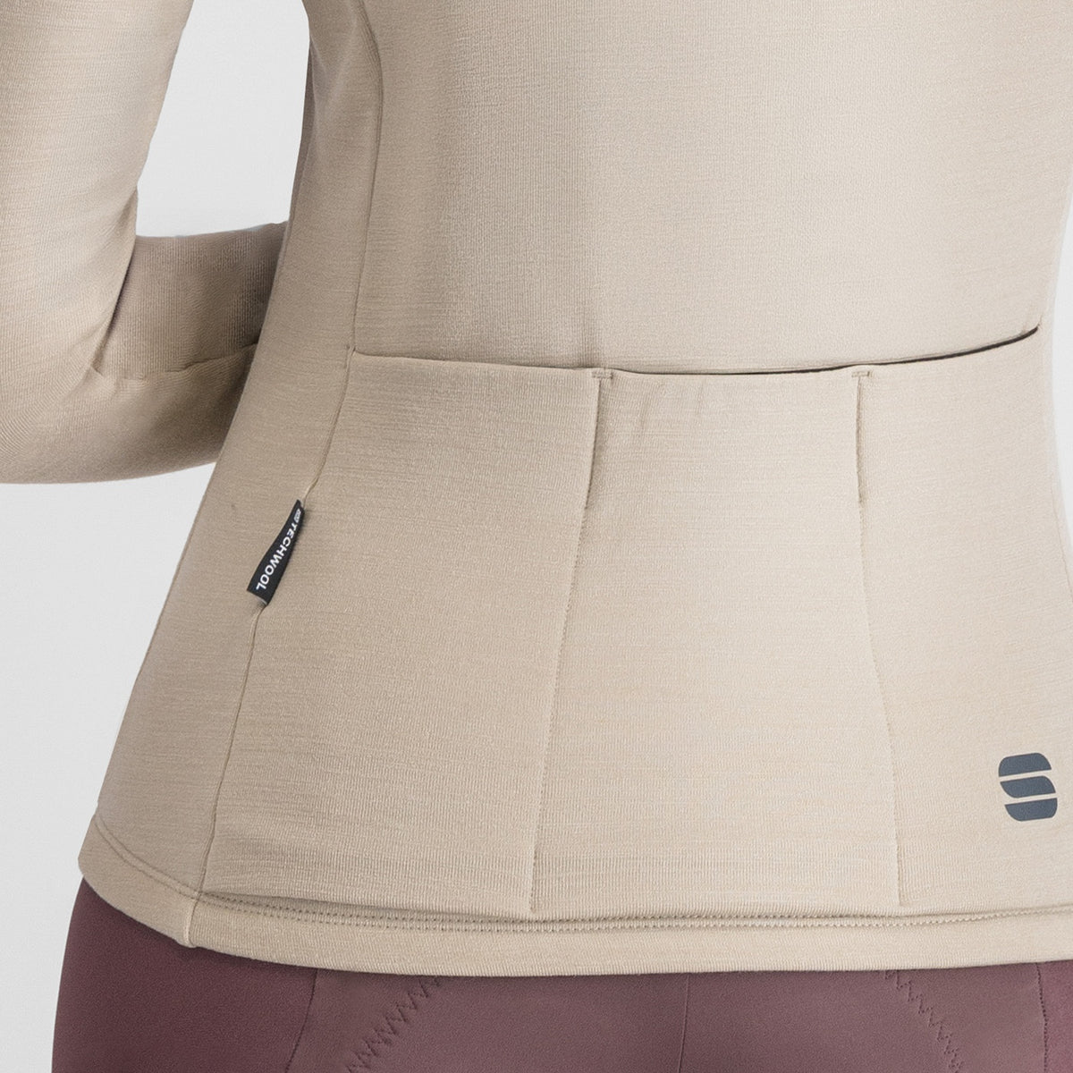 Camisola de ciclismo SPORTFUL SUPERGIARA WOOL de senhora, de manga comprida, bege