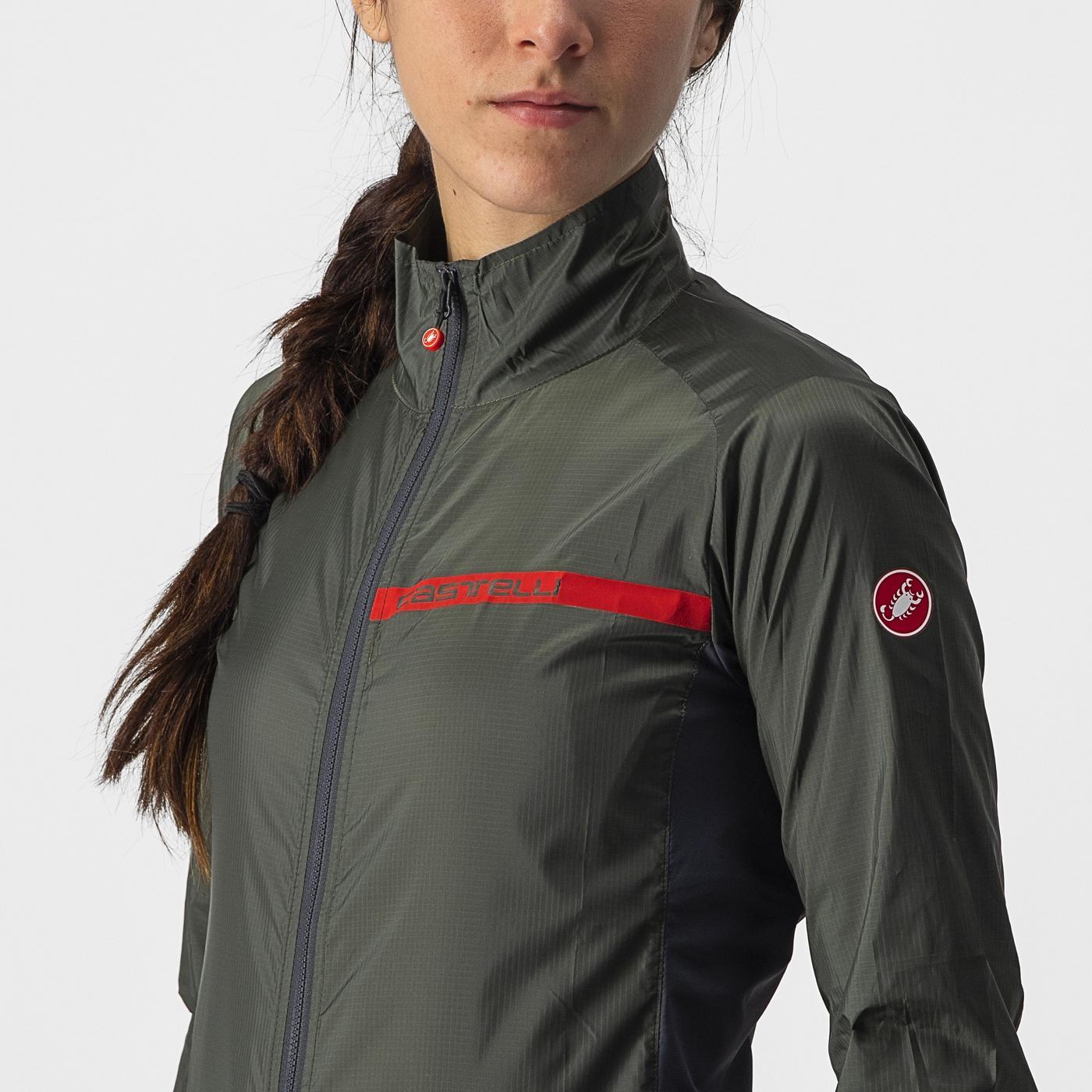 Casaco CASTELLI SQUADRA STRETCH Mulher Cáqui