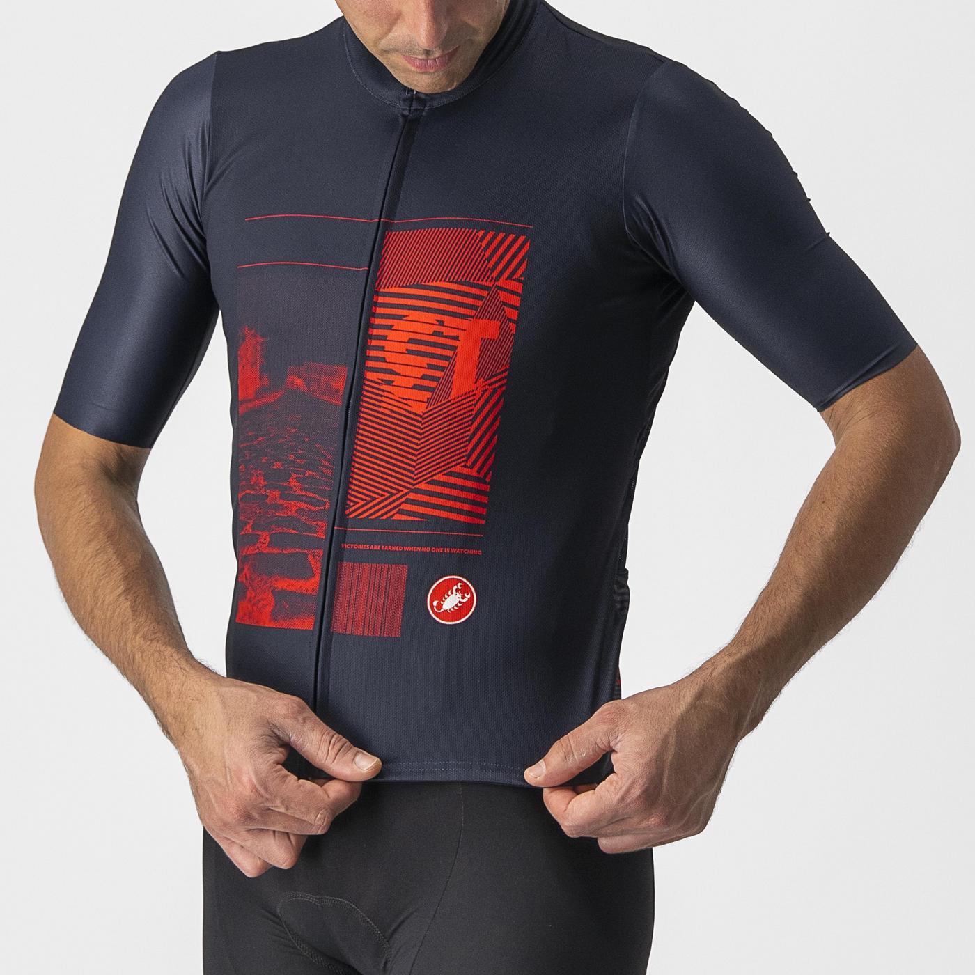 CASTELLI 13 SCREEN Camisola de manga curta azul/vermelha