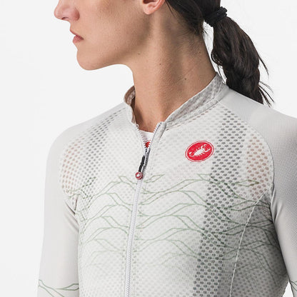 Maillot CASTELLI CLIMBER'S 2.0 W Mulher Mangas Curtas Cinza/Verde