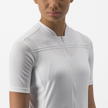 Maillot CASTELLI ANIMA 4 Mulher Mangas Curtas Branco