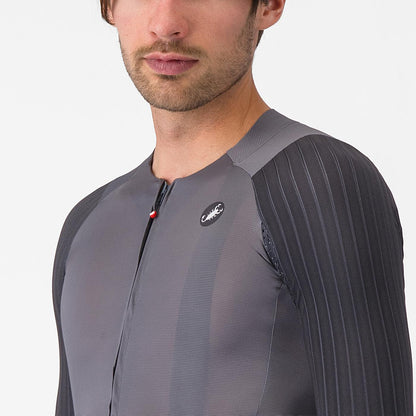 Maillot CASTELLI AERO RACE 8S Mangas Curtas Cinzento