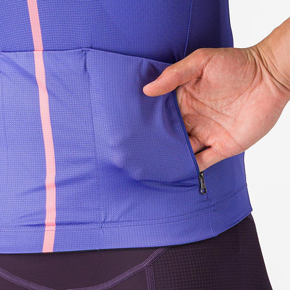 Maillot CASTELLI DRITTONE LOGO Mangas Curtas Violeta