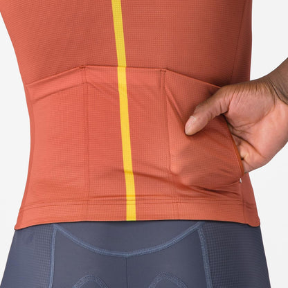 Maillot CASTELLI DRITTONE LOGO Mangas Curtas Paprika