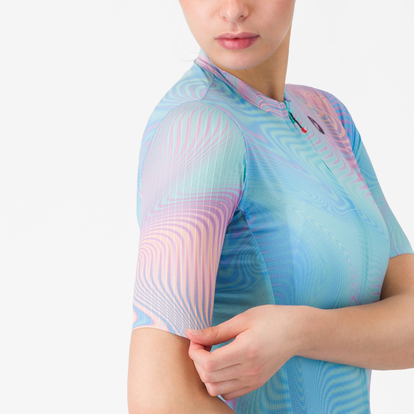 CASTELLI COSMIC VORTEX Camisola de manga curta para mulher Turquesa