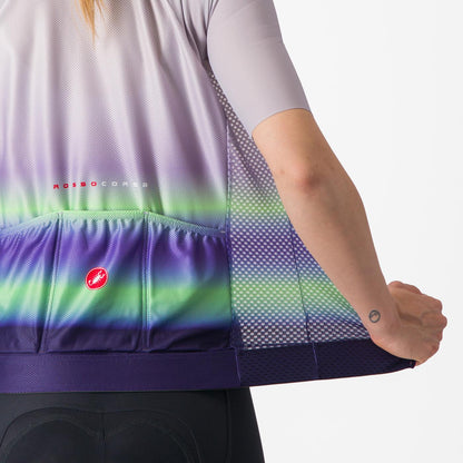 Maillot CASTELLI CLIMBER'S 4.0 W Mulher Mangas Curtas Violeta/Verde