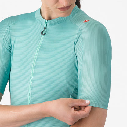 Camisola CASTELLI ESPRESSO Feminina Mangas Curtas Turquesa
