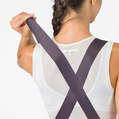 Calção Curto com Suspensórios CASTELLI PRIMA 2 DT Mulher Roxo Escuro