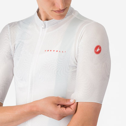 Maillot CASTELLI FANTASIA Feminino Mangas Curtas Branco