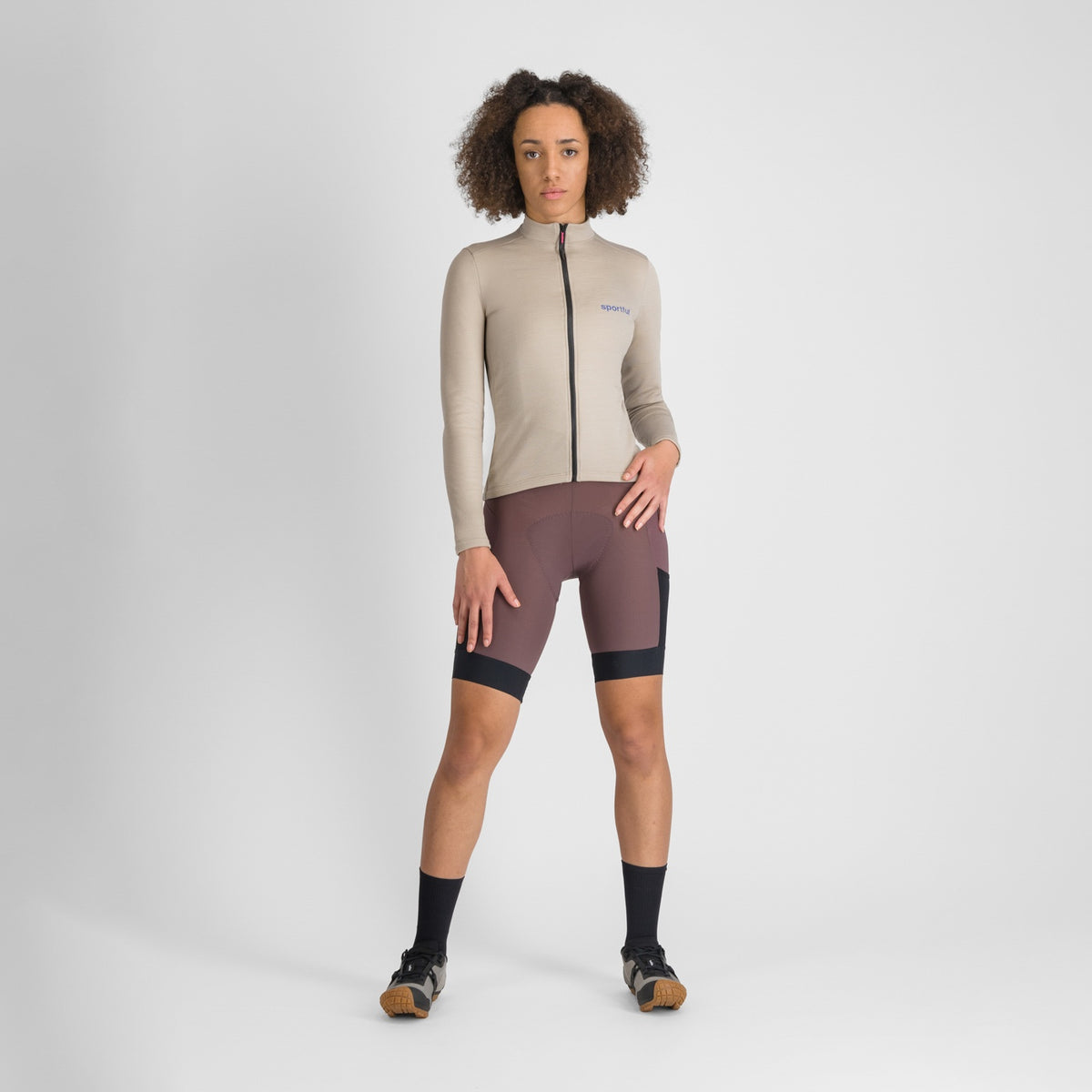 Camisola de ciclismo SPORTFUL SUPERGIARA WOOL de senhora, de manga comprida, bege