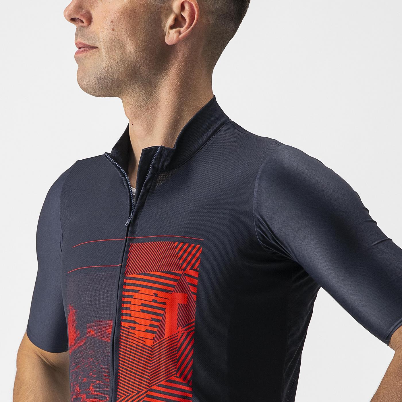 CASTELLI 13 SCREEN Camisola de manga curta azul/vermelha