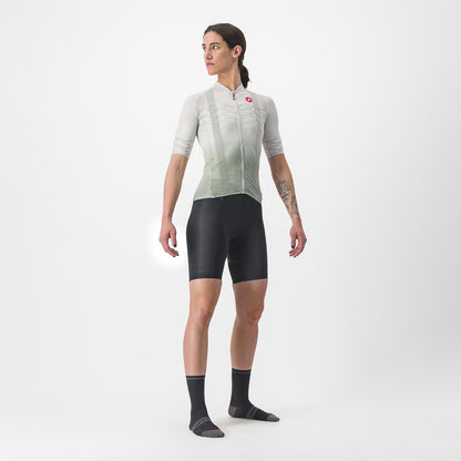 Maillot CASTELLI CLIMBER'S 2.0 W Mulher Mangas Curtas Cinza/Verde
