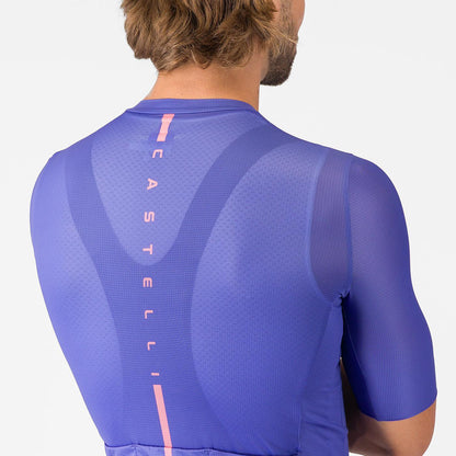 Maillot CASTELLI DRITTONE LOGO Mangas Curtas Violeta