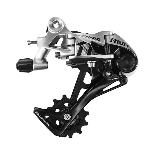 Desviador traseiro SRAM RIVAL 1 de 11 velocidades, caixa longa – vista do produto sobre fundo branco