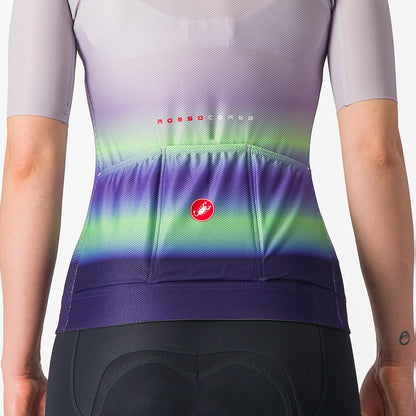 Maillot CASTELLI CLIMBER'S 4.0 W Mulher Mangas Curtas Violeta/Verde