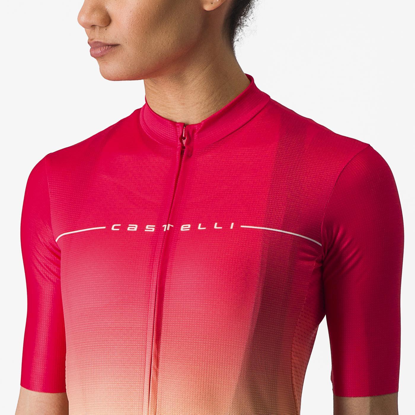 CASTELLI SALITA Camisola de manga curta para mulher Rosa/Laranja