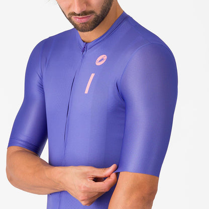 Maillot CASTELLI DRITTONE LOGO Mangas Curtas Violeta
