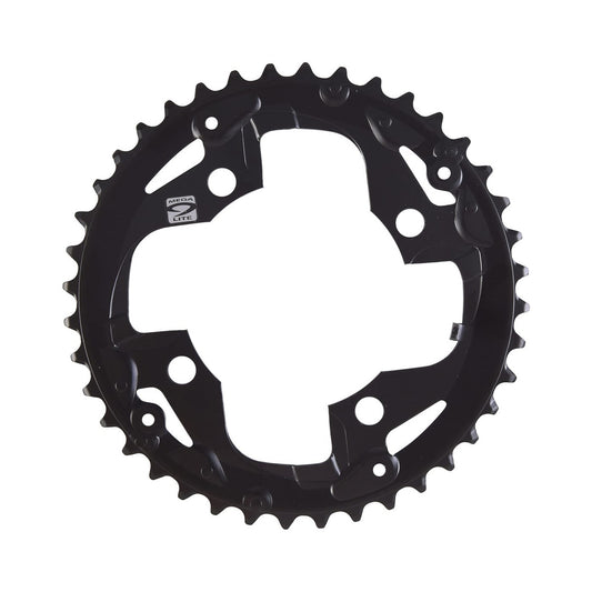Prato exterior SHIMANO ACERA M3000 9 velocidades, 4 furos, 96 mm — vista do prato sobre fundo branco