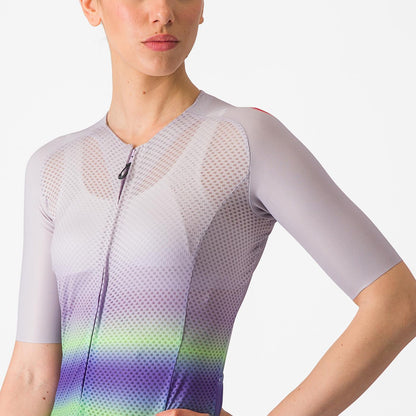 Maillot CASTELLI CLIMBER'S 4.0 W Mulher Mangas Curtas Violeta/Verde