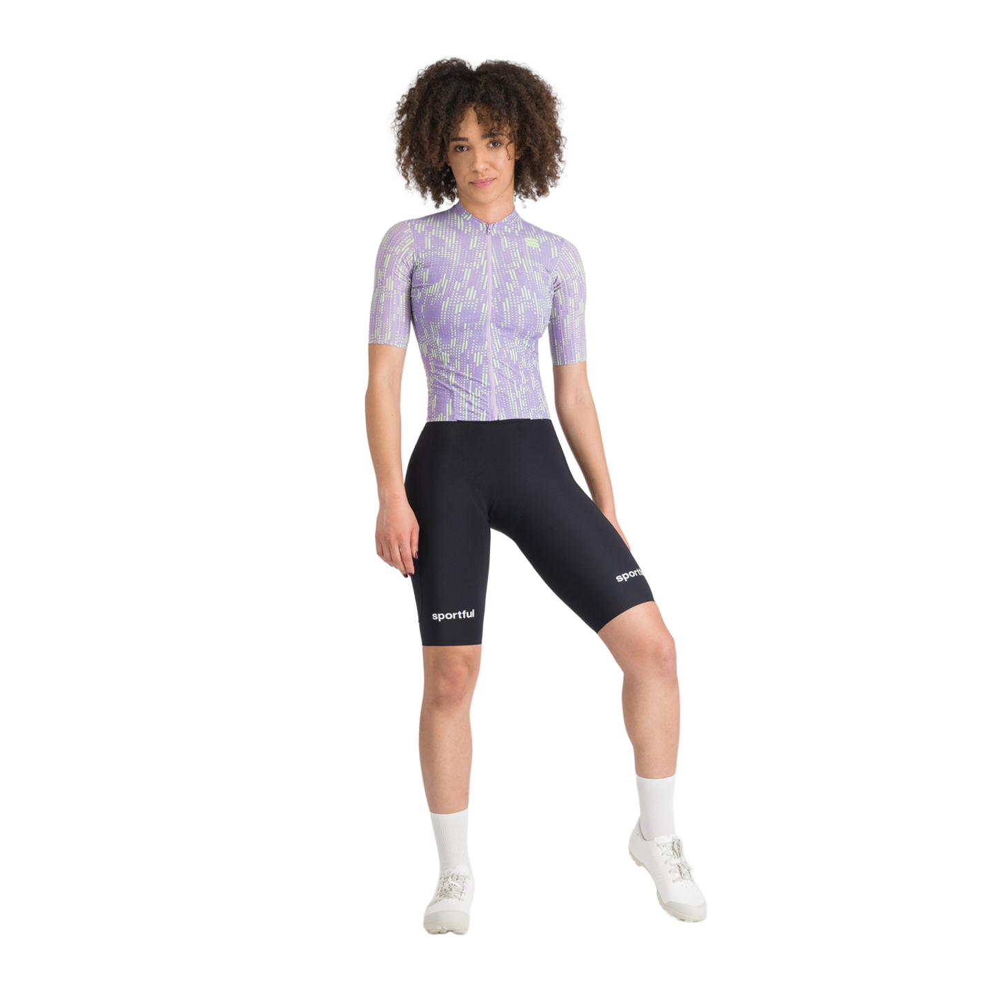 SPORTFUL G-SUIT manga curta preta/roxa para mulher